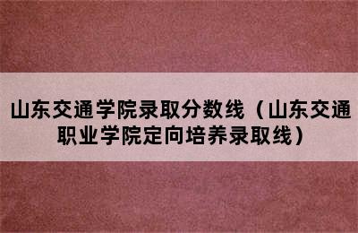 山东交通学院录取分数线（山东交通职业学院定向培养录取线）