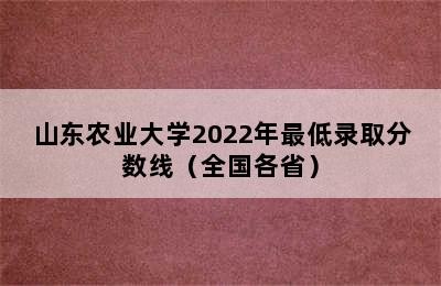 山东农业大学2022年最低录取分数线（全国各省）