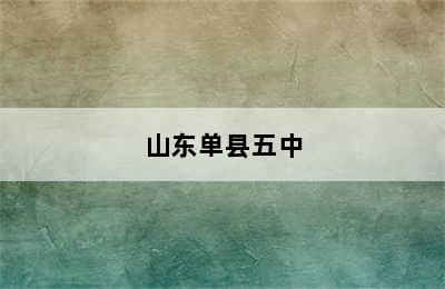 山东单县五中
