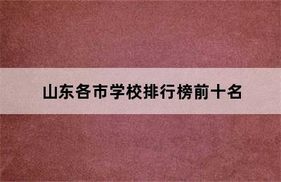 山东各市学校排行榜前十名