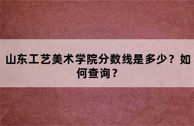 山东工艺美术学院分数线是多少？如何查询？