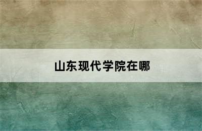 山东现代学院在哪