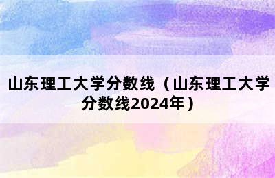 山东理工大学分数线（山东理工大学分数线2024年）