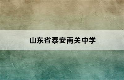 山东省泰安南关中学