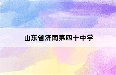 山东省济南第四十中学