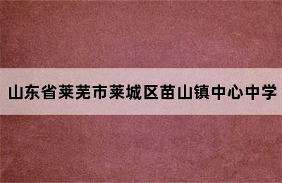 山东省莱芜市莱城区苗山镇中心中学