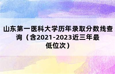 山东第一医科大学历年录取分数线查询（含2021-2023近三年最低位次）