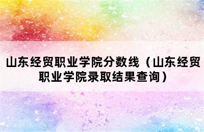 山东经贸职业学院分数线（山东经贸职业学院录取结果查询）