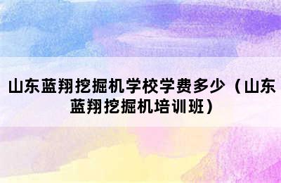 山东蓝翔挖掘机学校学费多少（山东蓝翔挖掘机培训班）