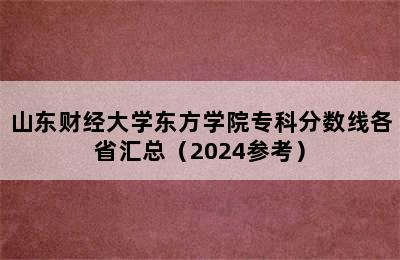 山东财经大学东方学院专科分数线各省汇总（2024参考）