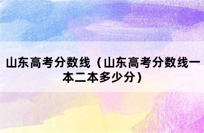 山东高考分数线（山东高考分数线一本二本多少分）