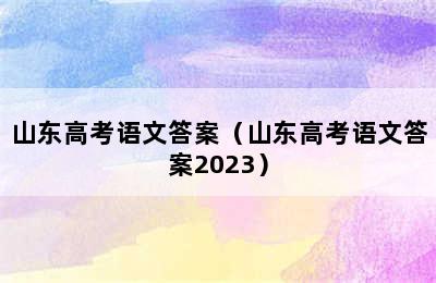 山东高考语文答案（山东高考语文答案2023）