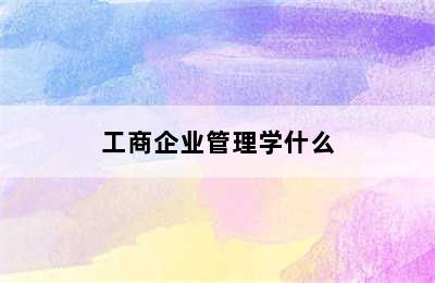 工商企业管理学什么