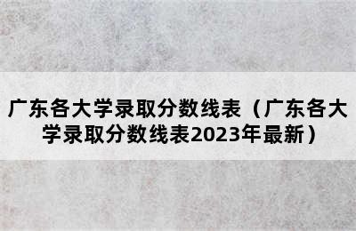 广东各大学录取分数线表（广东各大学录取分数线表2023年最新）