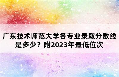 广东技术师范大学各专业录取分数线是多少？附2023年最低位次