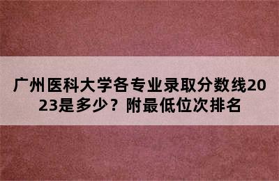 广州医科大学各专业录取分数线2023是多少？附最低位次排名