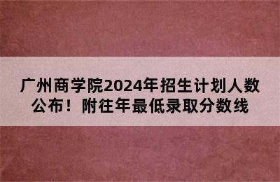 广州商学院2024年招生计划人数公布！附往年最低录取分数线