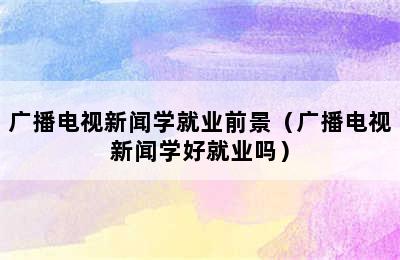 广播电视新闻学就业前景（广播电视新闻学好就业吗）