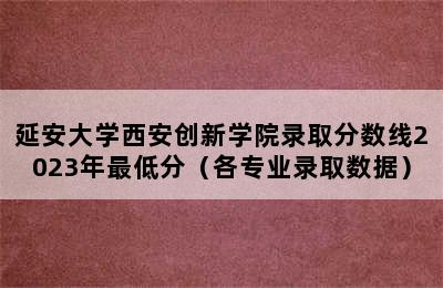 延安大学西安创新学院录取分数线2023年最低分（各专业录取数据）