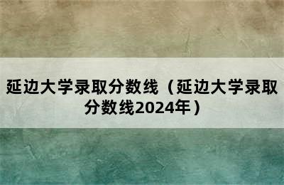 延边大学录取分数线（延边大学录取分数线2024年）