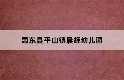 惠东县平山镇晨辉幼儿园