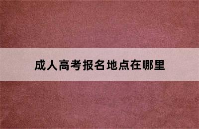 成人高考报名地点在哪里