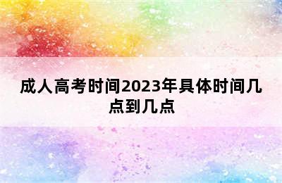 成人高考时间2023年具体时间几点到几点