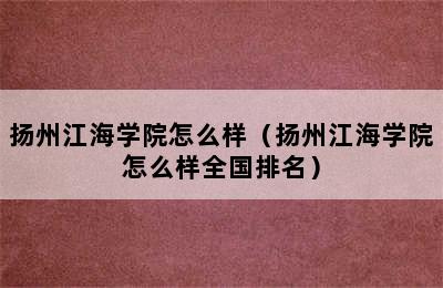 扬州江海学院怎么样（扬州江海学院怎么样全国排名）
