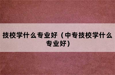 技校学什么专业好（中专技校学什么专业好）