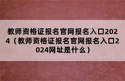 教师资格证报名官网报名入口2024（教师资格证报名官网报名入口2024网址是什么）