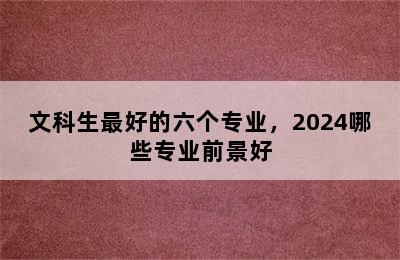 文科生最好的六个专业，2024哪些专业前景好