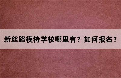 新丝路模特学校哪里有？如何报名？