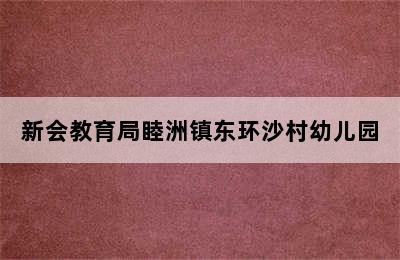 新会教育局睦洲镇东环沙村幼儿园