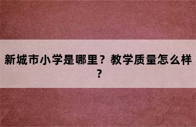 新城市小学是哪里？教学质量怎么样？