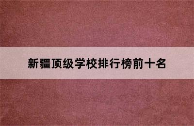 新疆顶级学校排行榜前十名