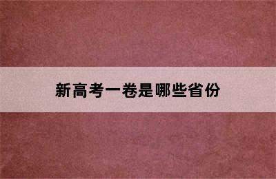 新高考一卷是哪些省份