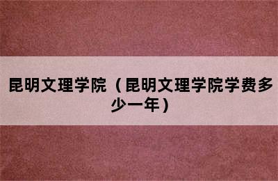 昆明文理学院（昆明文理学院学费多少一年）