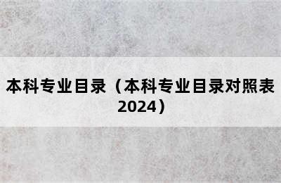 本科专业目录（本科专业目录对照表2024）