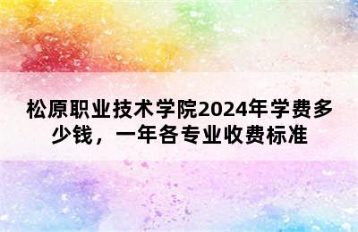 松原职业技术学院2024年学费多少钱，一年各专业收费标准