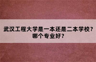 武汉工程大学是一本还是二本学校？哪个专业好？