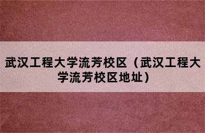 武汉工程大学流芳校区（武汉工程大学流芳校区地址）