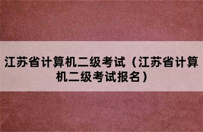 江苏省计算机二级考试（江苏省计算机二级考试报名）