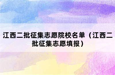 江西二批征集志愿院校名单（江西二批征集志愿填报）