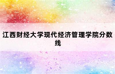 江西财经大学现代经济管理学院分数线