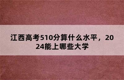 江西高考510分算什么水平，2024能上哪些大学