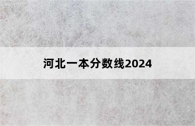 河北一本分数线2024