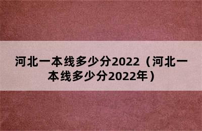 河北一本线多少分2022（河北一本线多少分2022年）