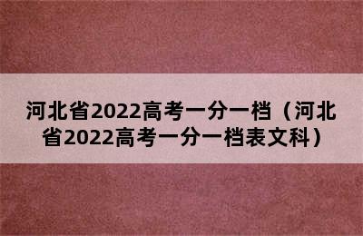 河北省2022高考一分一档（河北省2022高考一分一档表文科）