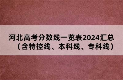 河北高考分数线一览表2024汇总（含特控线、本科线、专科线）