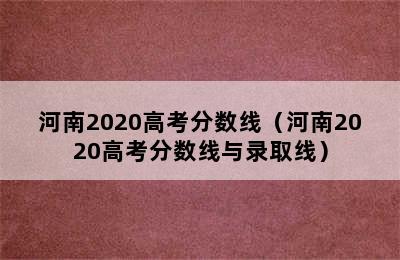 河南2020高考分数线（河南2020高考分数线与录取线）